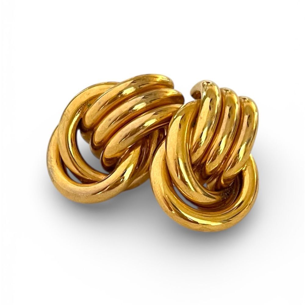 Vintage Napier Gold Knot Clip Earrings